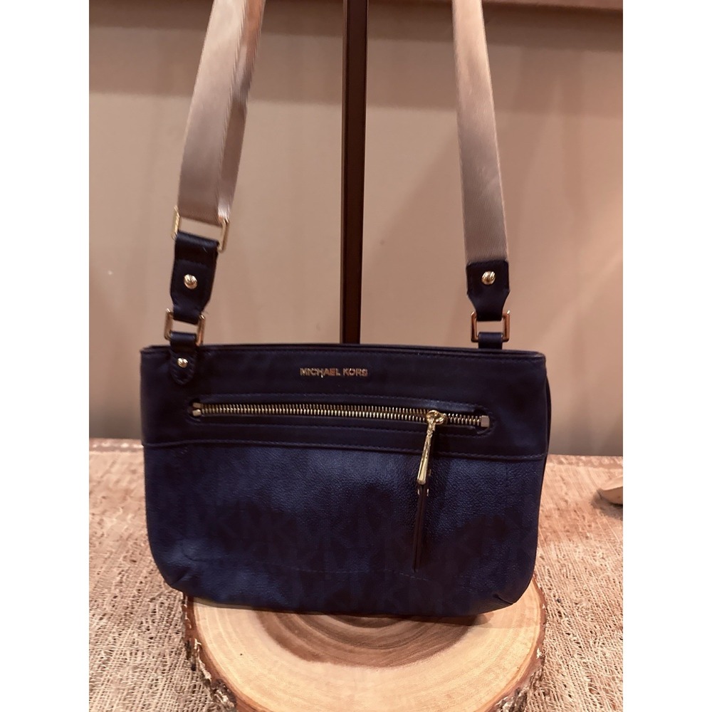 Michael Kors Jet Set Sport Logo Bag Crossbody File Zipper Baltic Blue